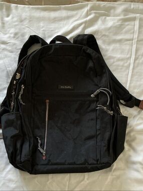 Vera Bradley Black Backpack with Zip Front Pocket